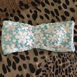 Tarea By Rue21 Green Strapless Bikini Top Size M